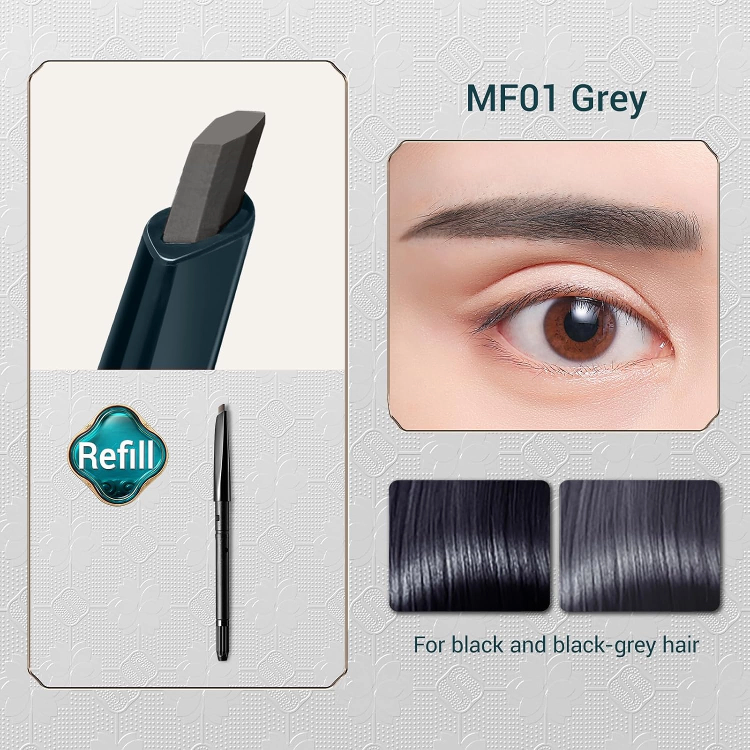 FLORASIS Luodai Floral Eyebrow Define Powder Pencil (Chisel Tip 1 1) (MF01 Grey)