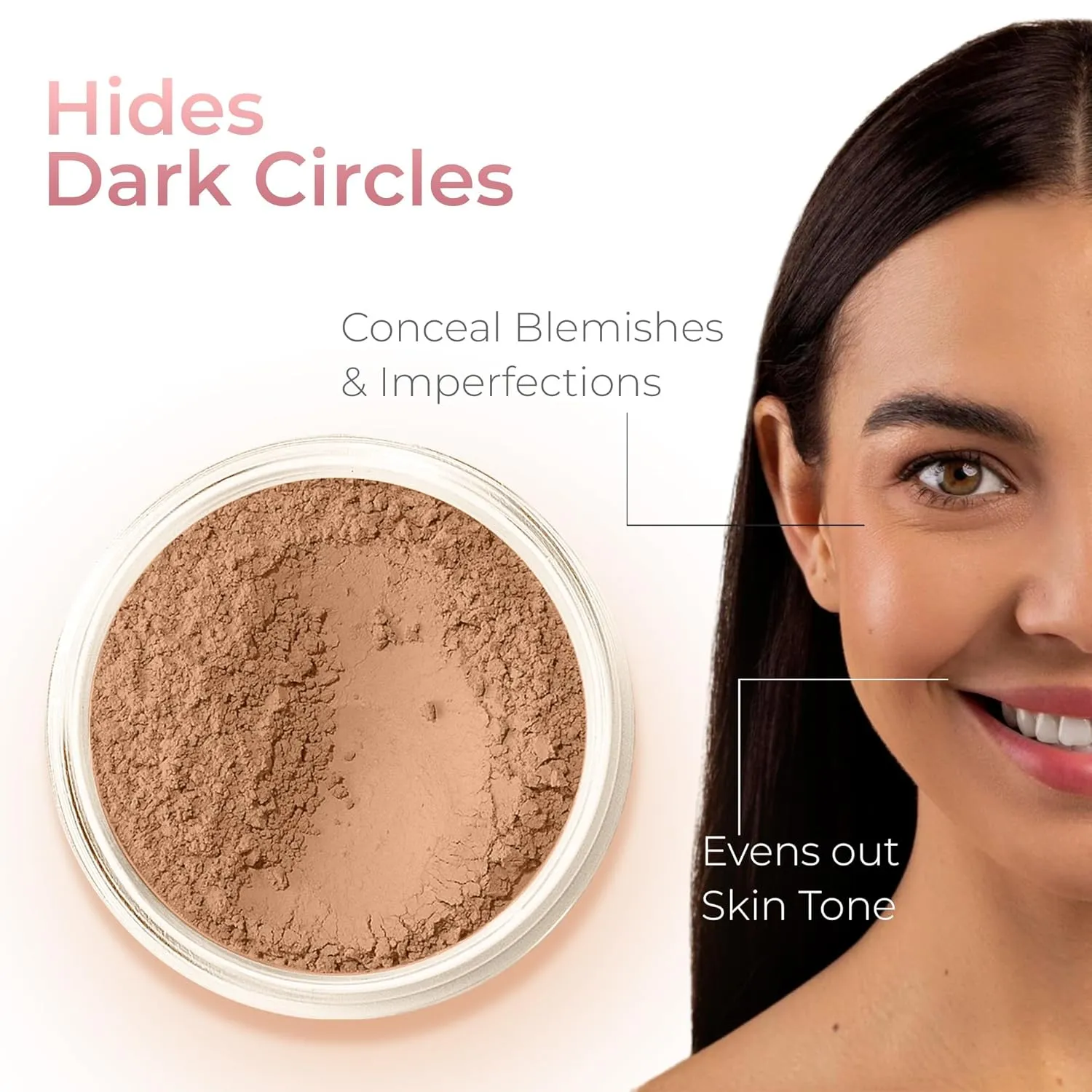 FOUNDATION & CONCEALER DUO (COCOA & DARK CONCEALER) Mineral Makeup Kit Full Size Set Matte Bare Face Sheer Powder Cover