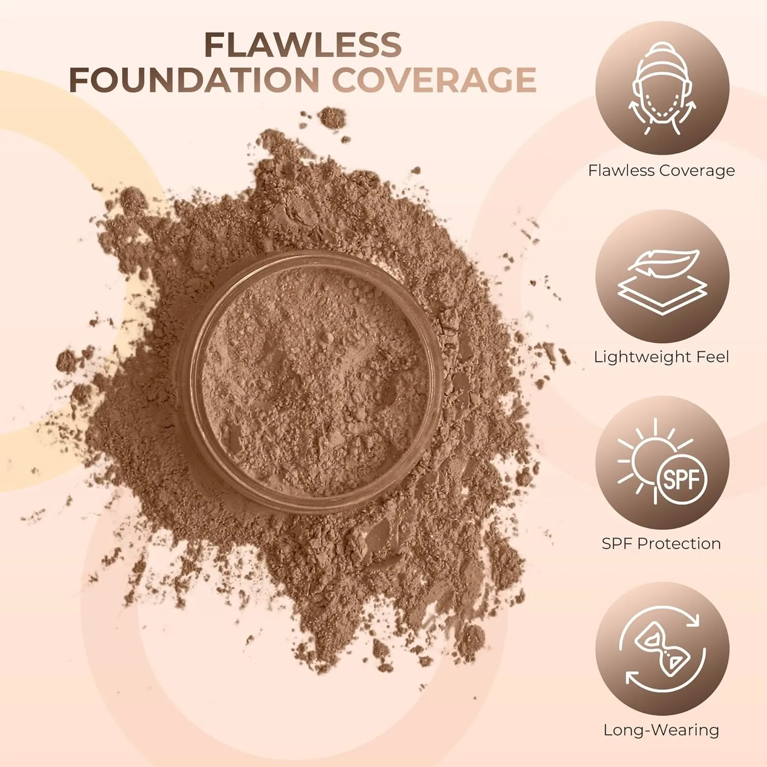 FOUNDATION & CONCEALER DUO (COCOA & DARK CONCEALER) Mineral Makeup Kit Full Size Set Matte Bare Face Sheer Powder Cover