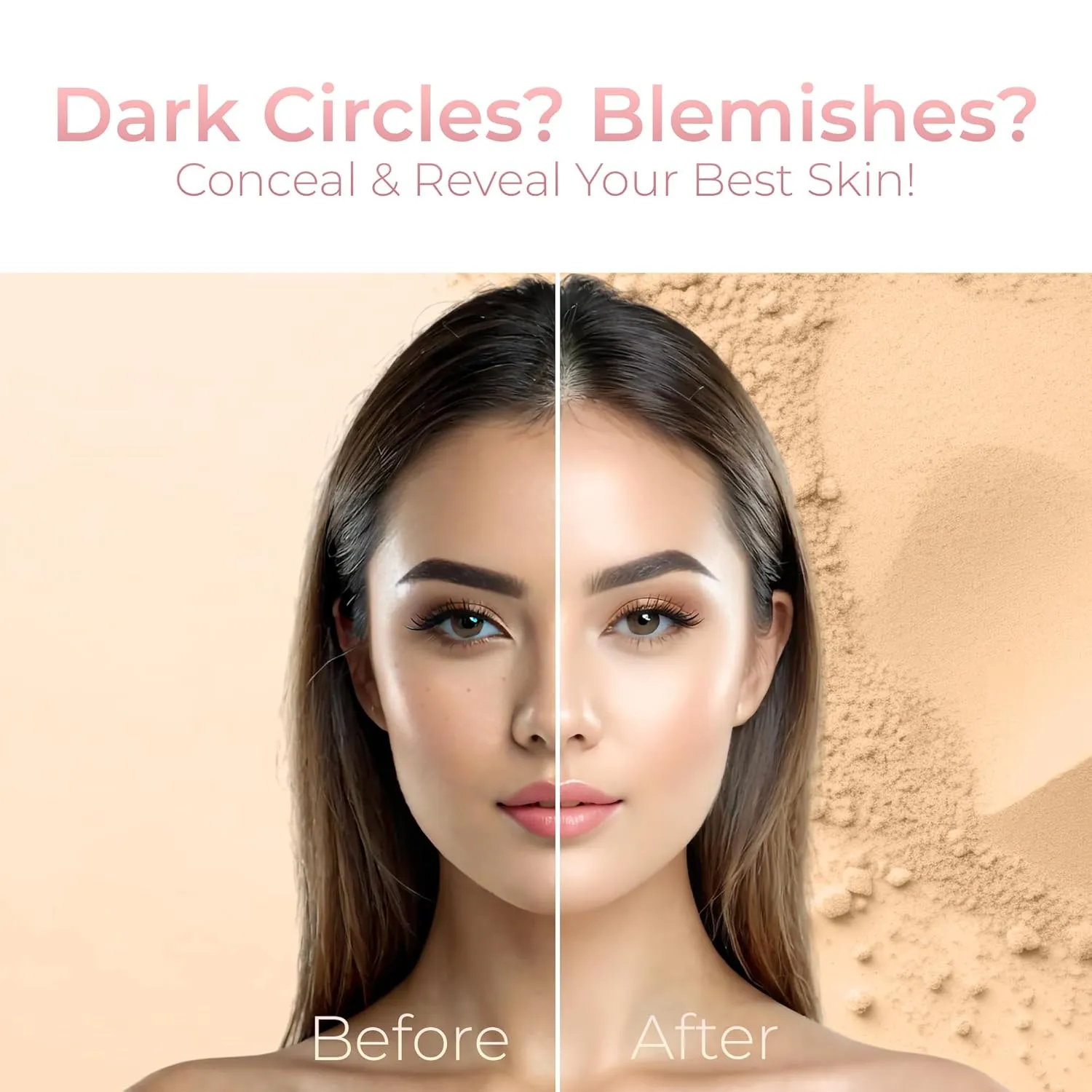 FOUNDATION & CONCEALER DUO (FAIR 2 & LIGHT CONCEALER) Mineral Makeup Kit Full Size Set Matte Bare Face Sheer Powder Cover