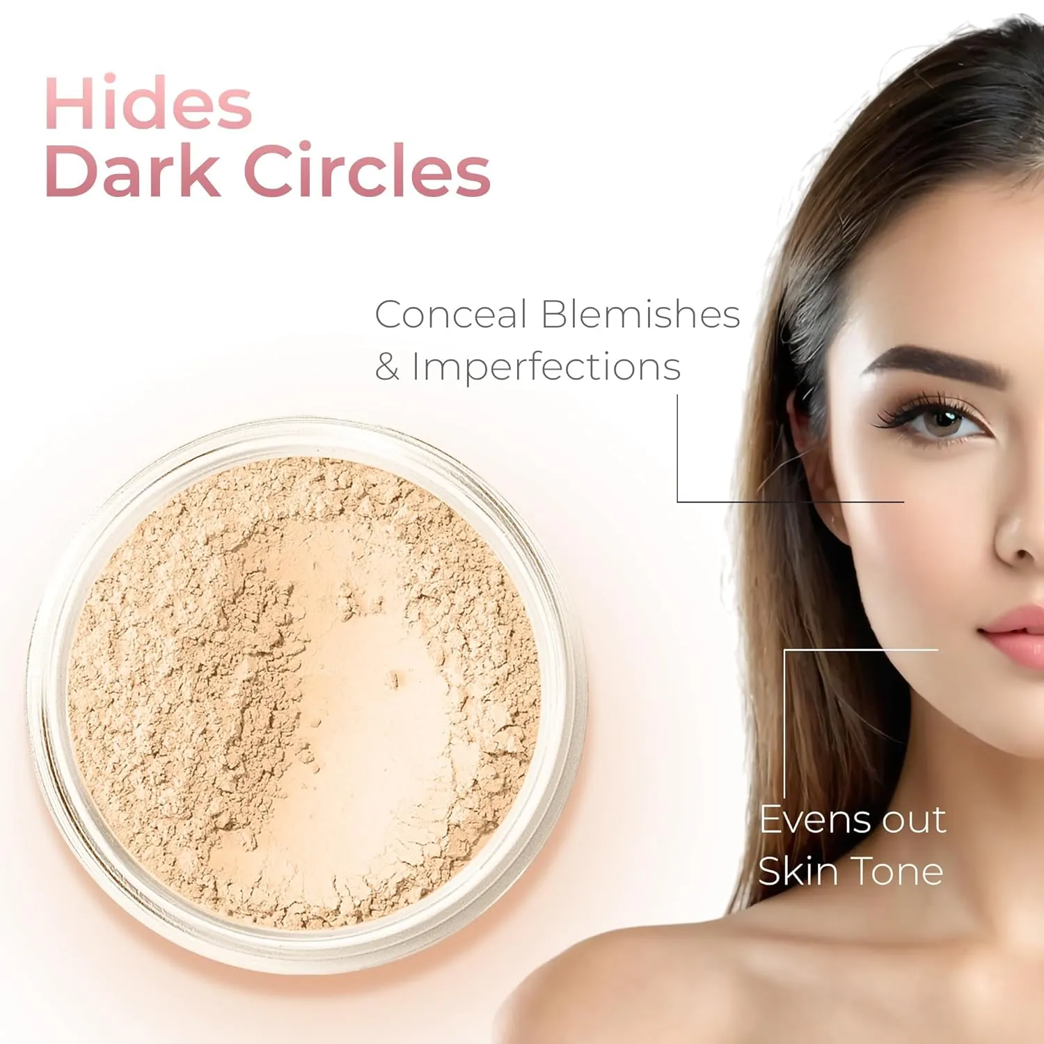 FOUNDATION & CONCEALER DUO (FAIR 2 & LIGHT CONCEALER) Mineral Makeup Kit Full Size Set Matte Bare Face Sheer Powder Cover