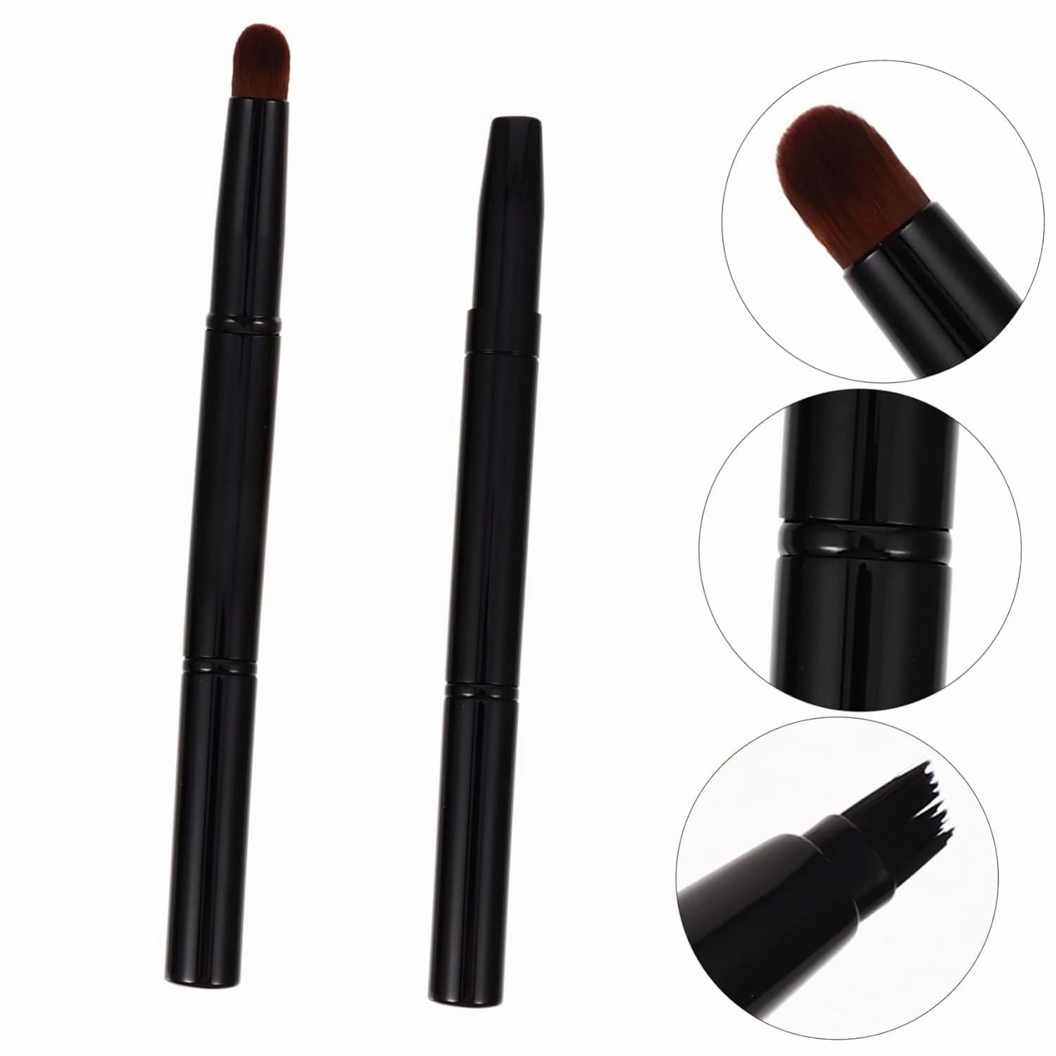 FRCOLOR 6pcs Double-ended Angled Eyebrow Makeup Brush Cosmetic Tool for Shaping Blending and Grooming Brows Portable Design for Daily Makeup Application