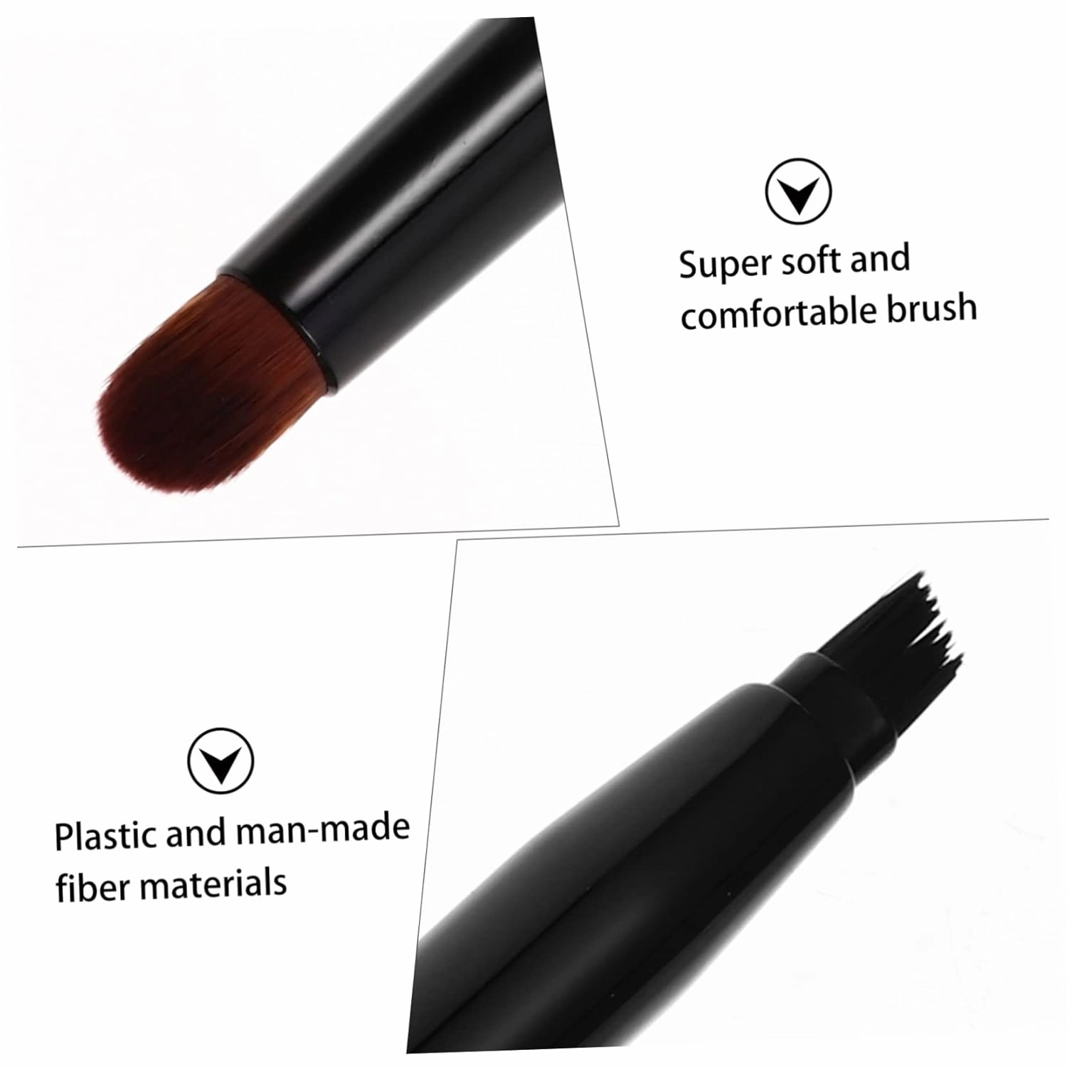 FRCOLOR 6pcs Double-ended Angled Eyebrow Makeup Brush Cosmetic Tool for Shaping Blending and Grooming Brows Portable Design for Daily Makeup Application