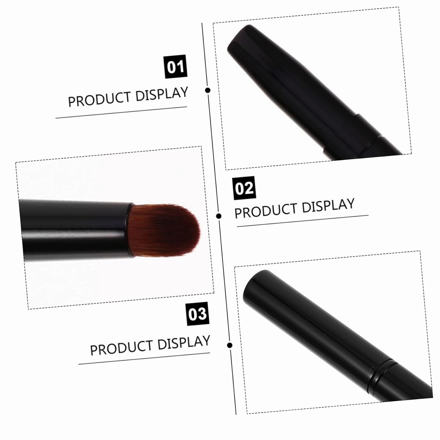 FRCOLOR 6pcs Double-ended Angled Eyebrow Makeup Brush Cosmetic Tool for Shaping Blending and Grooming Brows Portable Design for Daily Makeup Application