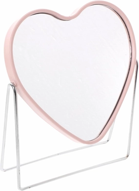 FRCOLOR Heart Shaped Aesthetic Makeup Mirror Double Sided Rotatable Vanity Mirror for Desk and Dorm Decor Adjustable Angle Design for Easy Grooming and Makeup Application