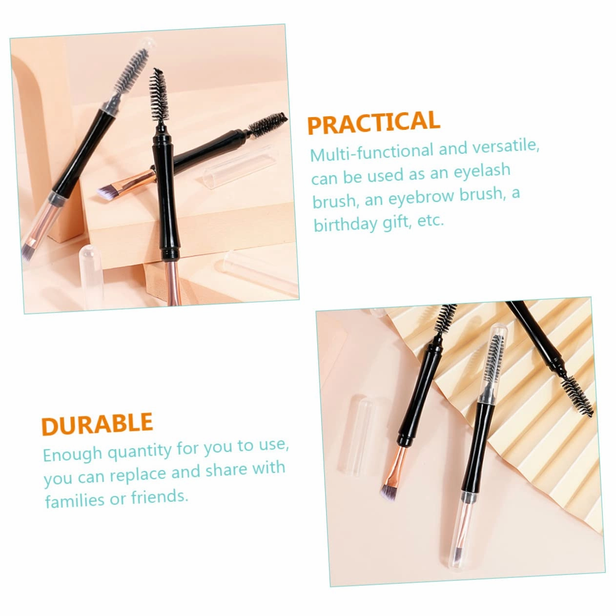 FRCOLOR Sets Eyebrow Spoolies Brush Kit Dual Tip Brow Girl Eyelash Makeup Supplies Pcs