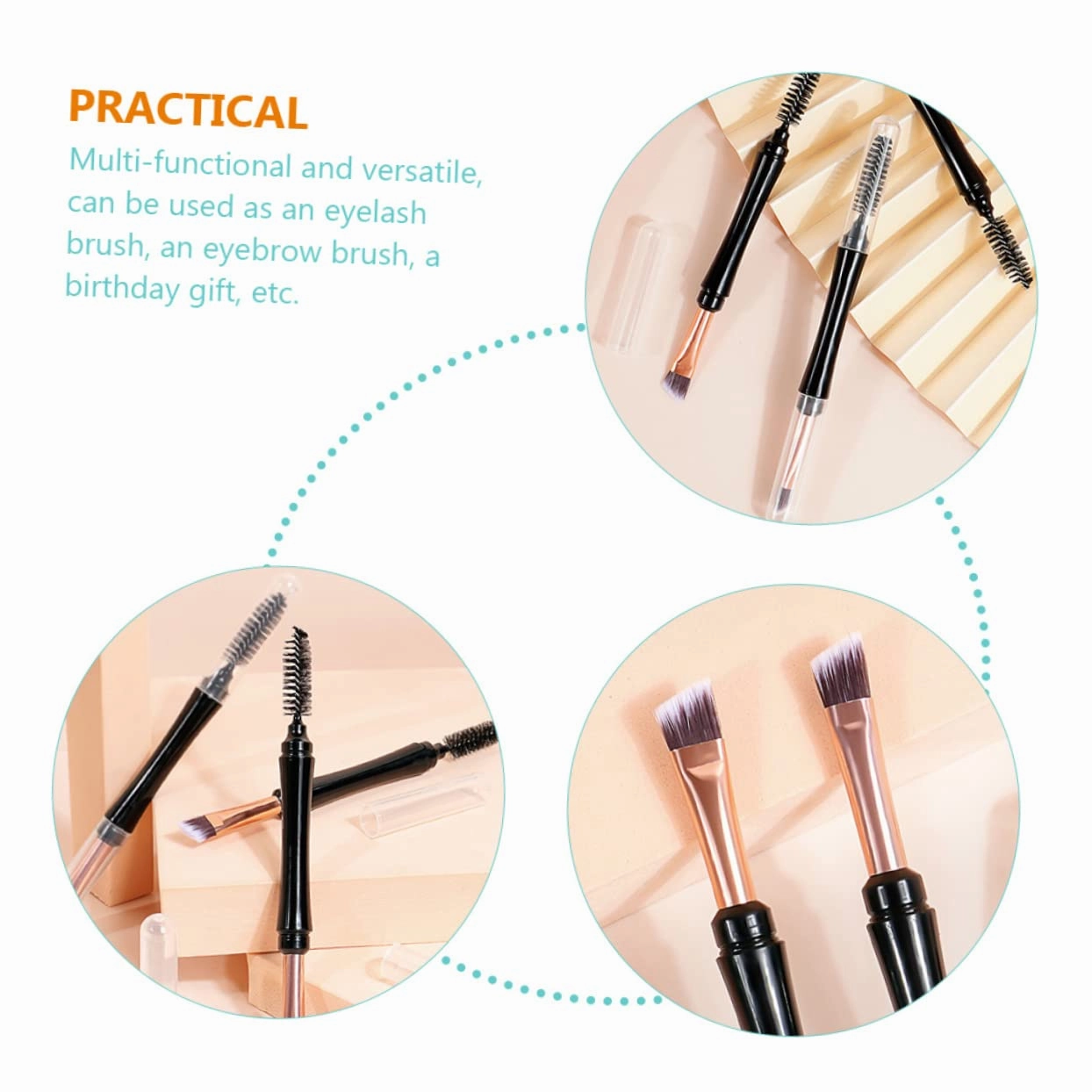 FRCOLOR Sets Eyebrow Spoolies Brush Kit Dual Tip Brow Girl Eyelash Makeup Supplies Pcs