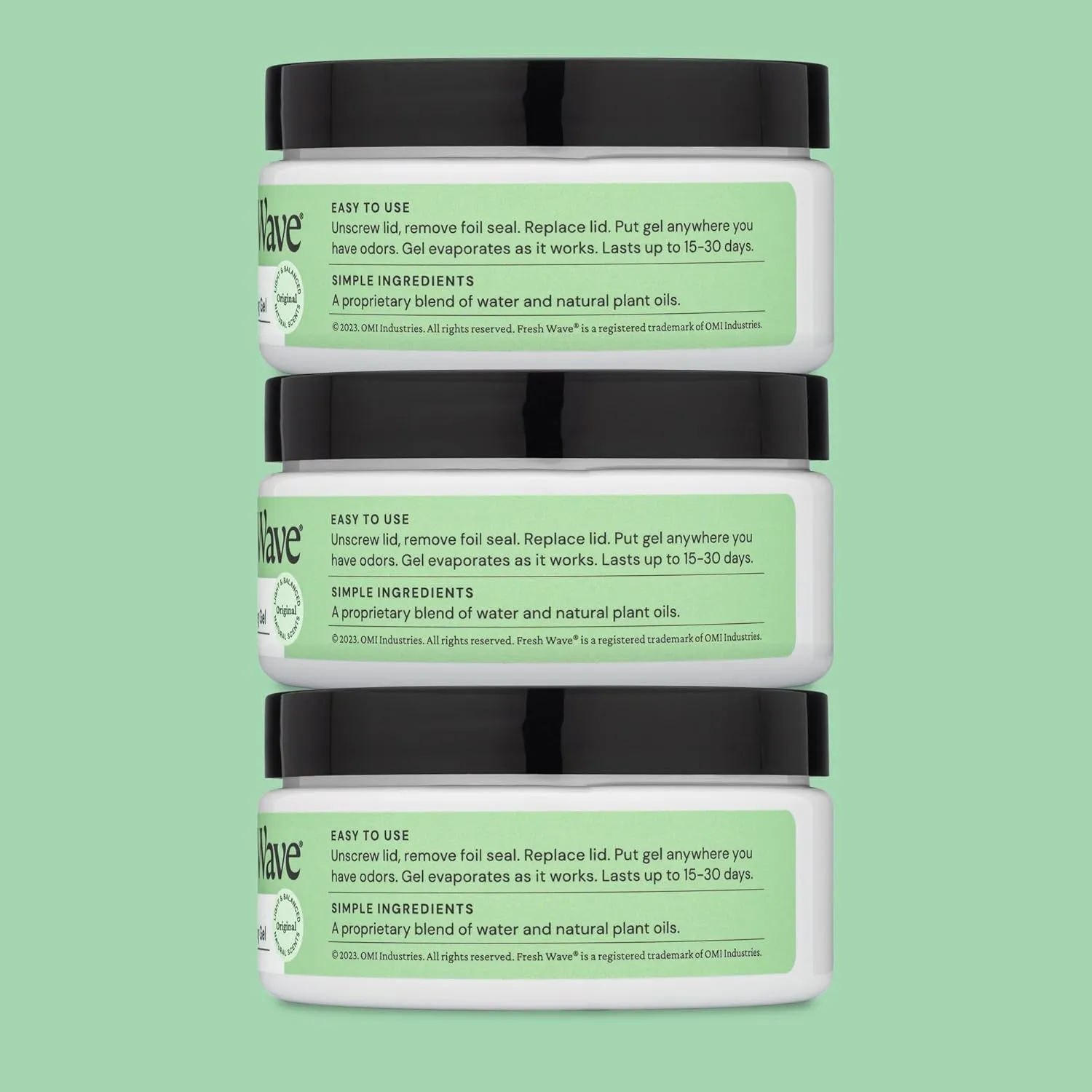 Fresh Wave Odor Removing Gel, 7 oz., Pack of 3 - Odor Absorbers for Home, Safer Odor Relief, Natural Plant-Based Odor Eliminator, Every 7 oz. lasts 15-30 Days, For Cooking, Trash & Pets