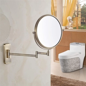 GaRcan Make up Mirror with Lights 8 Inch Bathroom Vanity Mirrors,Wall Mounted Magnifying Sturdy Double Sided Adjustable Cosmetic Shaving Makeup Extendable Swivel,Bronze,7X (Bron, 5X