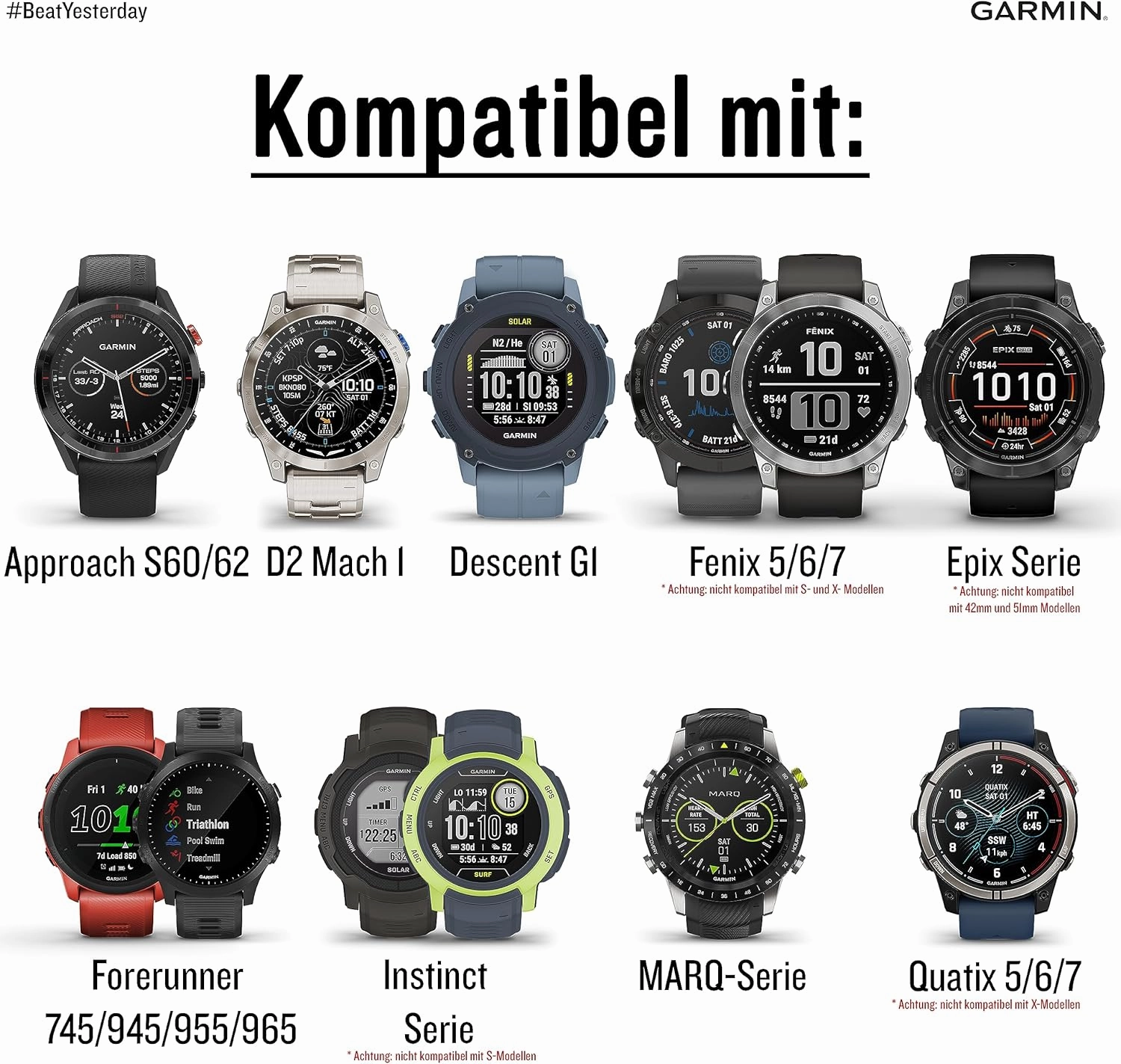 Garmin Ultrafit Nylon Armband - flexibel, atmungsaktiv, langlebig und komfortabel; in verschiedenen Größen