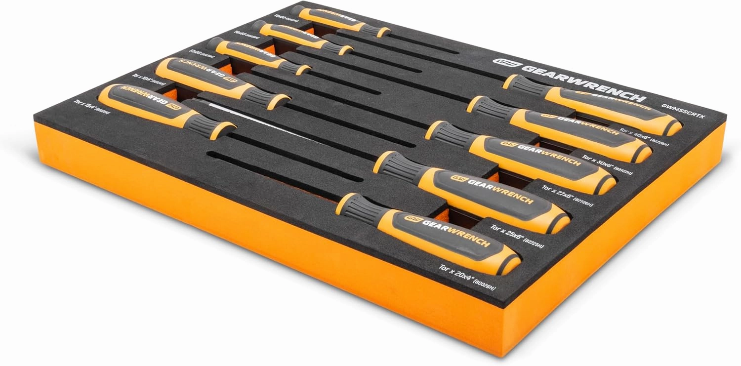 GEARWRENCH 10 Piece Torx Dual Material Screwdriver Set in Foam Storage Tray - GWMSSCRTX