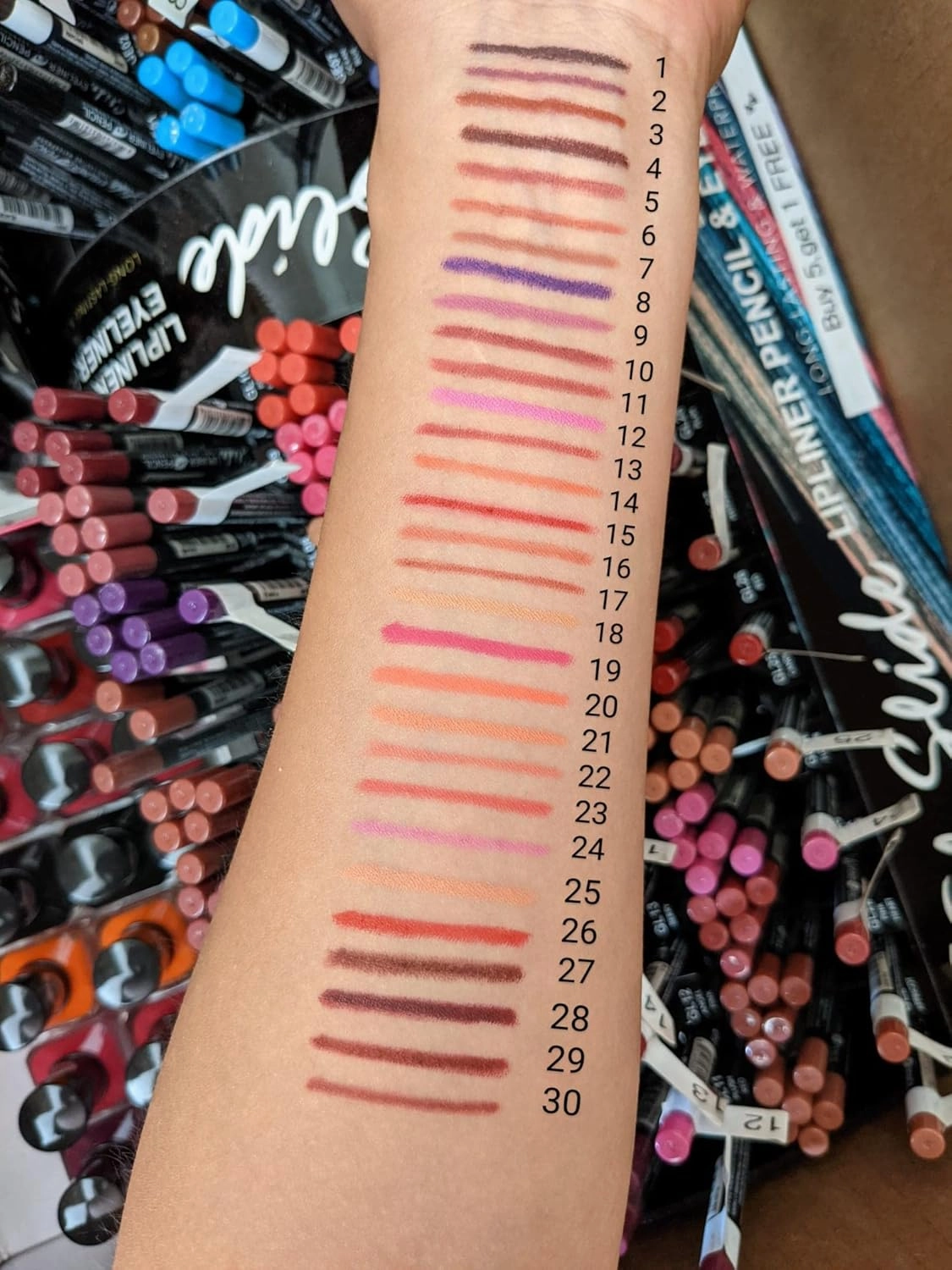 Gel Slide Lipliner Pencil by She Makeup (30 PC SET)