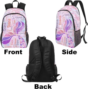 Generic Custom Kid's Backpack with Lunch Bag Box Pencil Pouch for Girls Mermaid Personalized Name School Bag for Daughter Granddaughter 3 in 1 Bookbags Set Schoolbag for School Season, Design 02