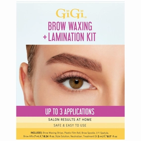 GiGi Eyebrow Waxing & Brow Lamination Kit, DIY At-Home Brow Shaping & Lifting, Hair Removal Strips & Brows Perm Lift Kit for Defined Fuller Eyebrows