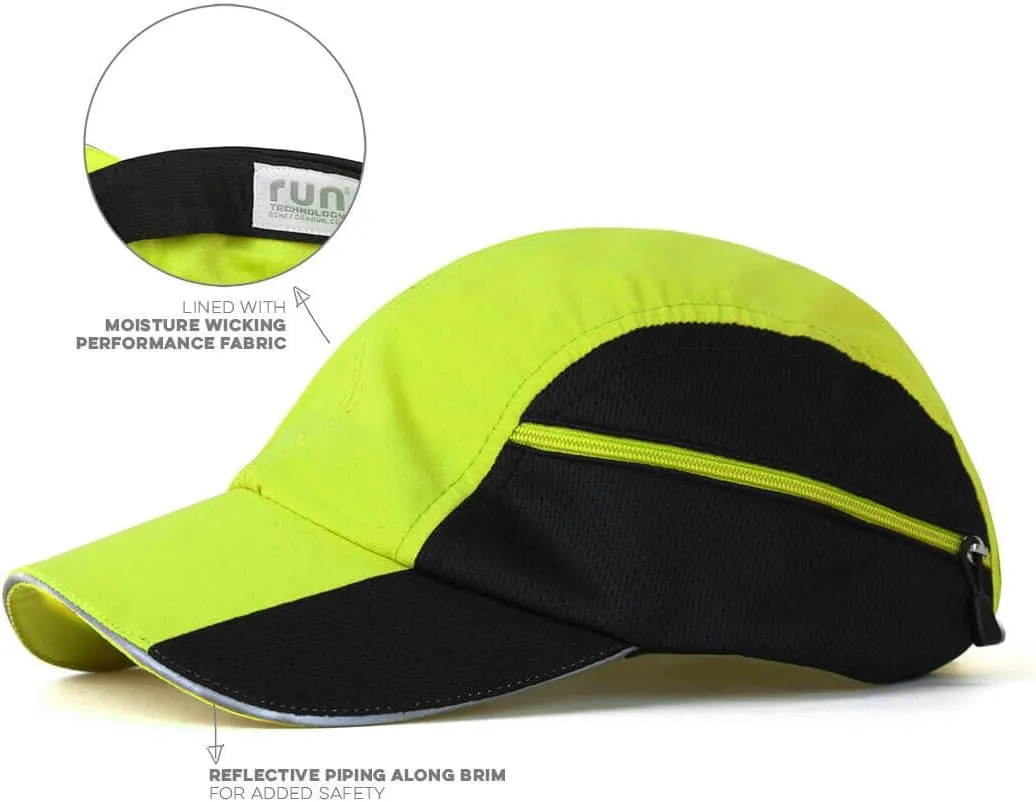 Gone For a Run Ultra Pocket Hat | Moisture Wicking and Reflective Run Hat | Multiple Colors