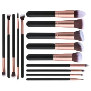 Gu&Su 14 matte rose gold powder brush set makeup kit