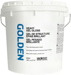 Heavy Gel Gloss by GOLDEN, 128 fl. oz. Jar, Professional Acrylic Gel Medium, Transparent