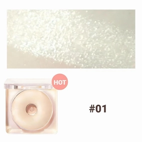 Highlighter Powder, Highlighter Powder Makeup Glow Face Contour Shimmer Pallete (#01 Creamly Glow, About 45mm x 23mm)