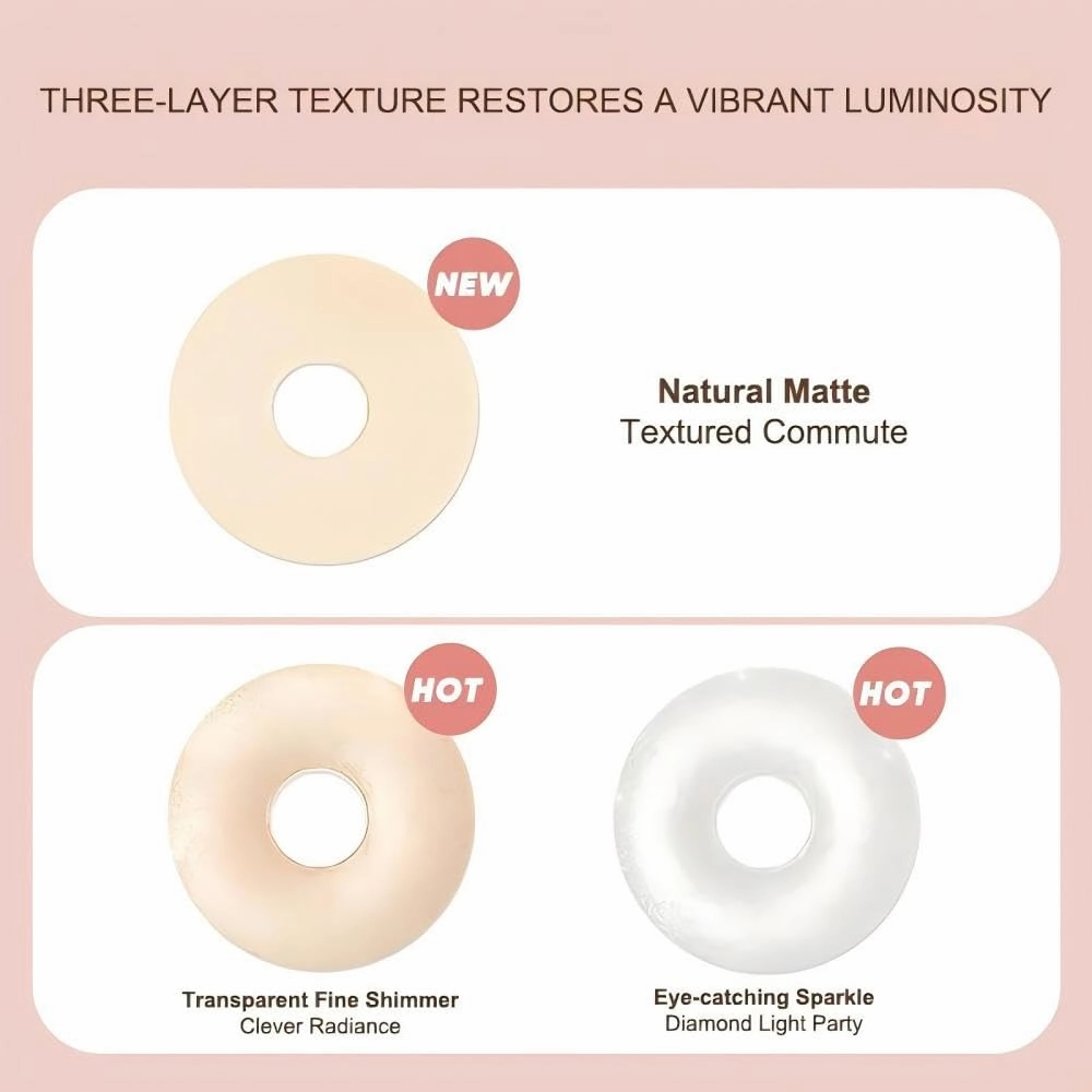 Highlighter Powder, Highlighter Powder Makeup Glow Face Contour Shimmer Pallete (#01 Creamly Glow, About 45mm x 23mm)