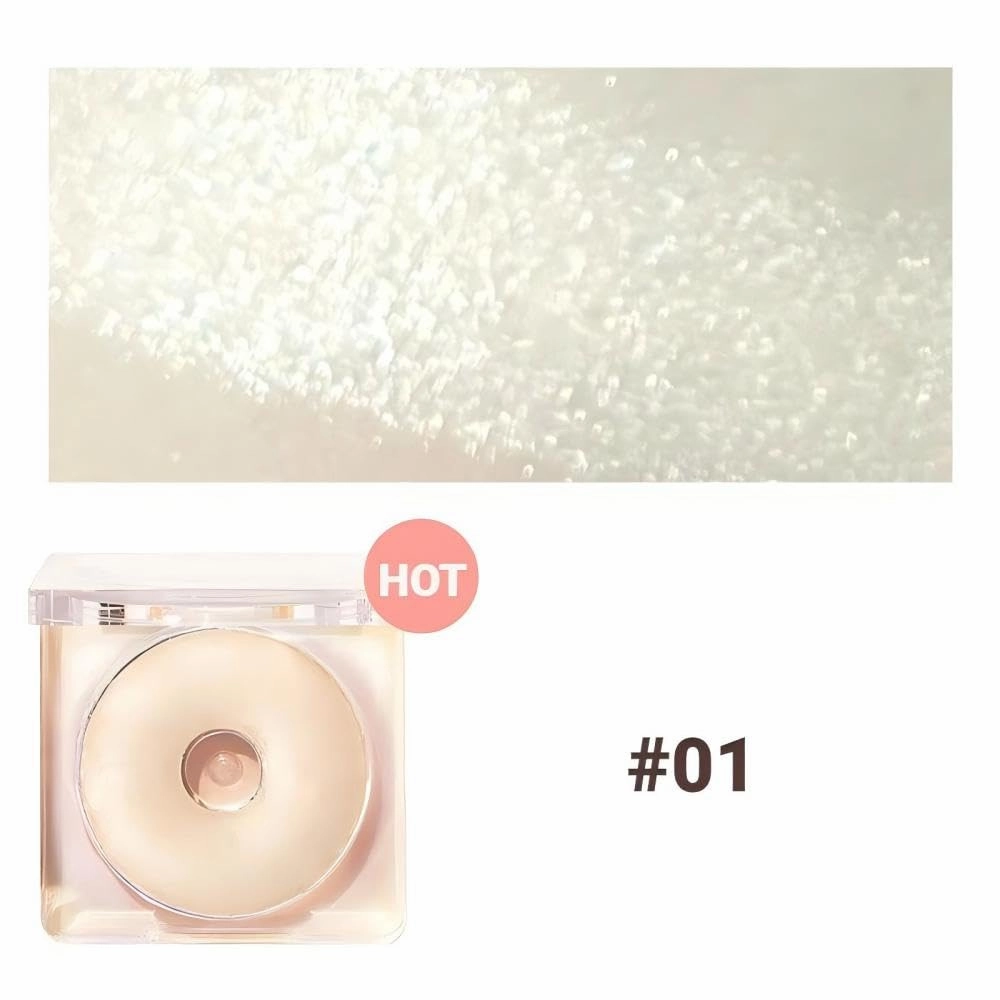 Highlighter Powder, Highlighter Powder Makeup Glow Face Contour Shimmer Pallete (#01 Creamly Glow, About 45mm x 23mm)
