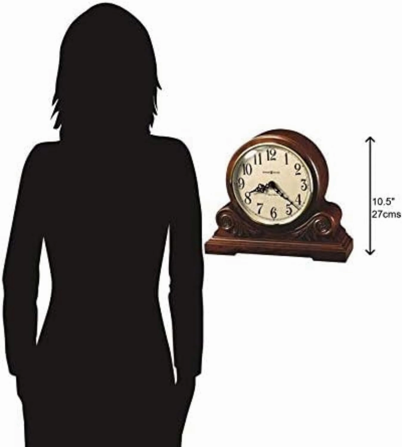 Howard Miller Lewisville Mantel Clock II 549-728 – Americana Cherry with Quartz, Dual-Chime Movement