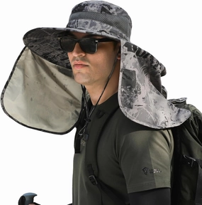 HUAMULAN Women Large Brim Sun Hat with Neck Flap, Men Quick Dry Hiking Fishing Safari Hat UPF 50 