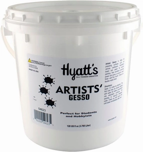 Hyatt's Artists’ Gesso Primer for Acrylic Painting | 1 Gallon (128 fl oz) White | Bulk Acrylic Gesso for Use in Canvas Prep by Artists | Made in the USA