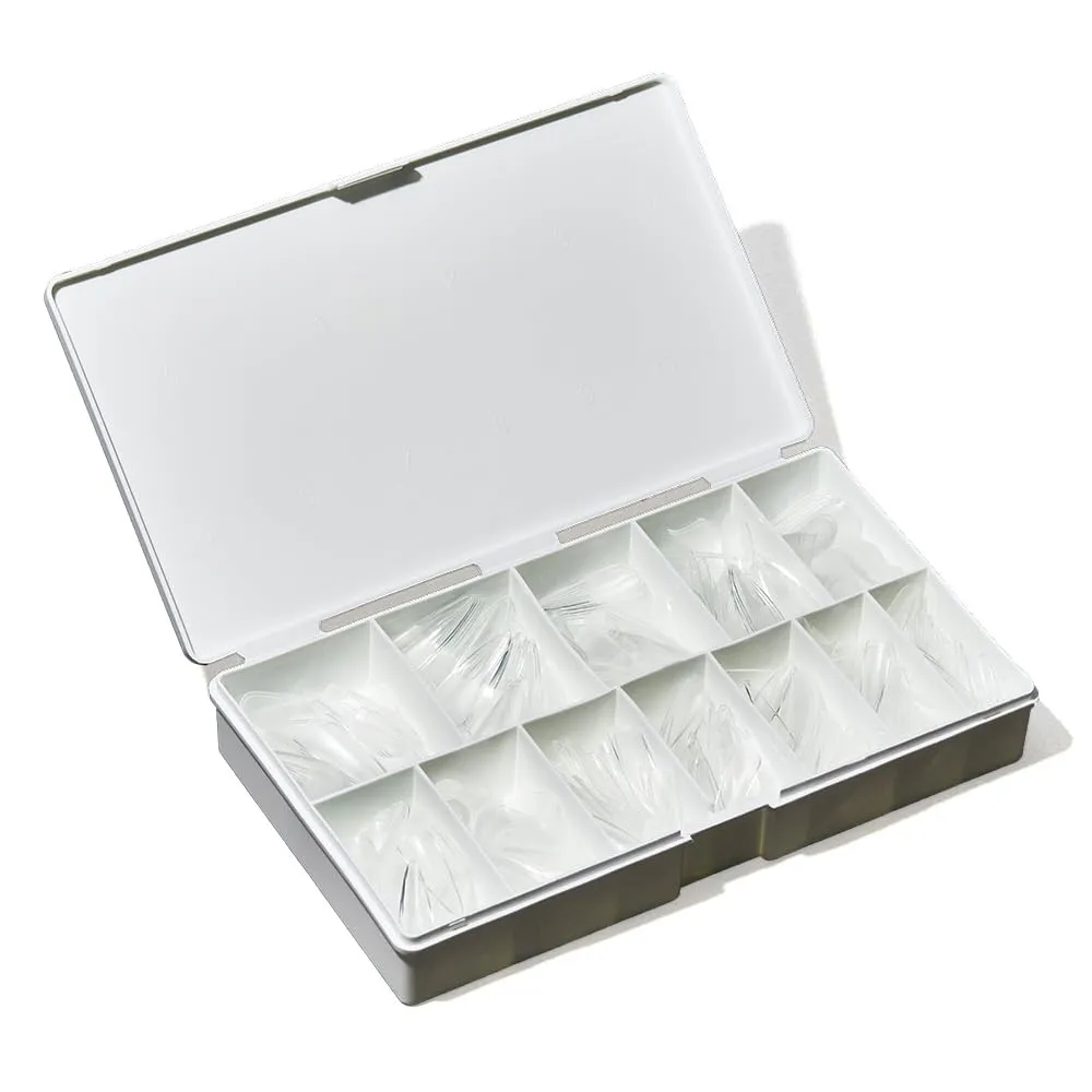 ibd Clear Soft Gel Tips - Medium Stiletto, Full Coverage Nail Extensions, Press-On Nail Kit, 1-pack