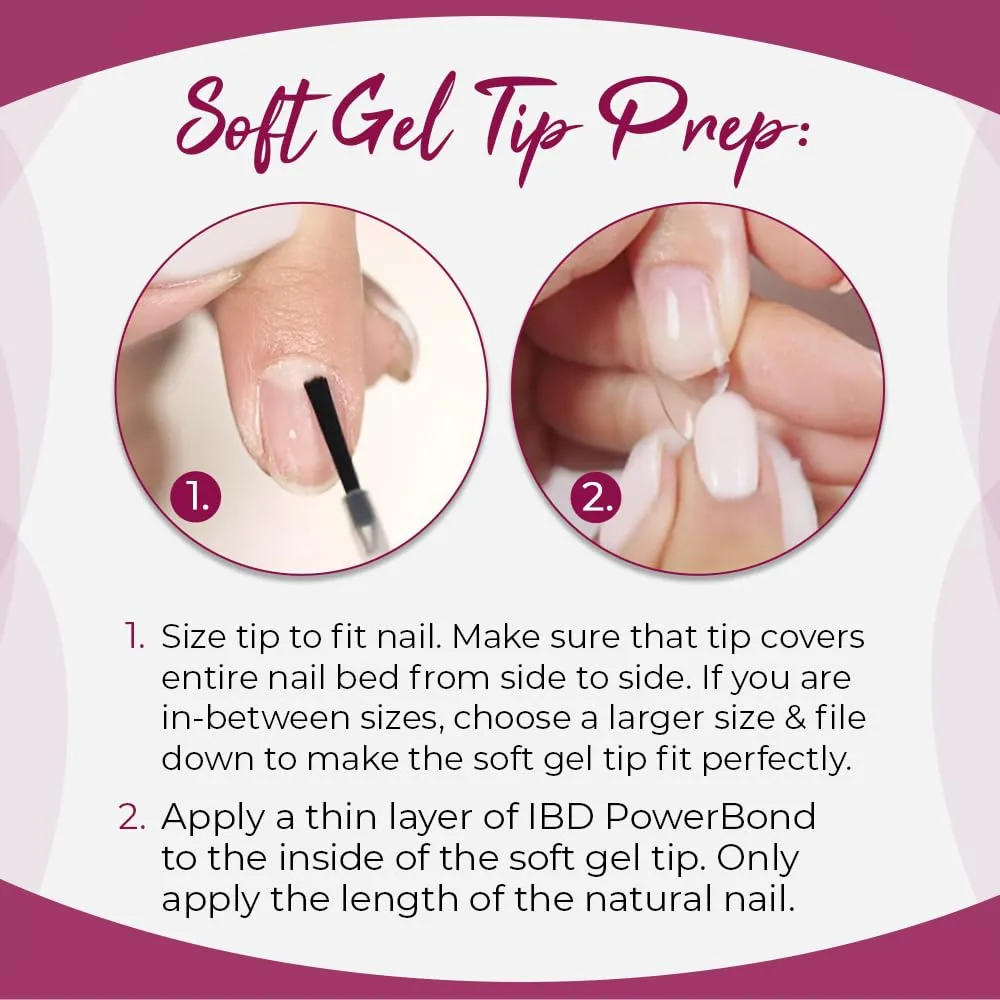 ibd Clear Soft Gel Tips - Medium Stiletto, Full Coverage Nail Extensions, Press-On Nail Kit, 1-pack