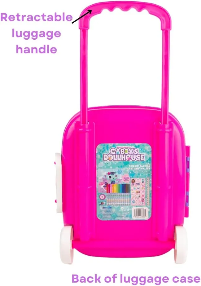 Innovative Designs Gabby’s Dollhouse Color and Roll Activity Set with Carrying Case, Stickers, & Art Supplies