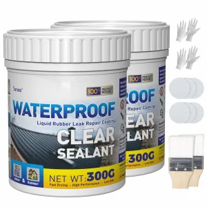 Invisible Waterproof Agent Sealant with Full Tools, 21oz Transparent Adhesive Insulating Sealant Coating Provides Ultimate Protection for Repairing Leak, Clear Anti Leakage Agent for Wood, Stone