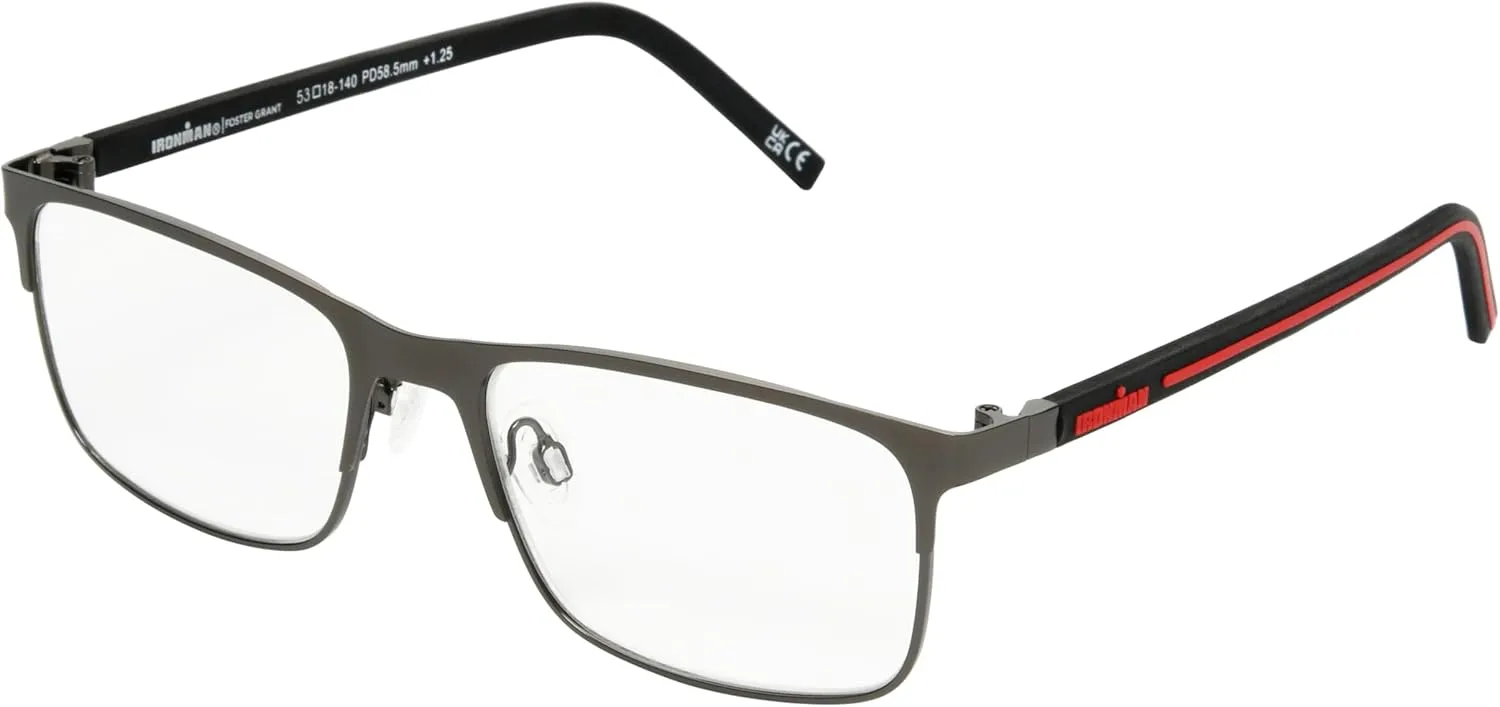 IRONMAN Men's Drive Rectangular Reading Glasses