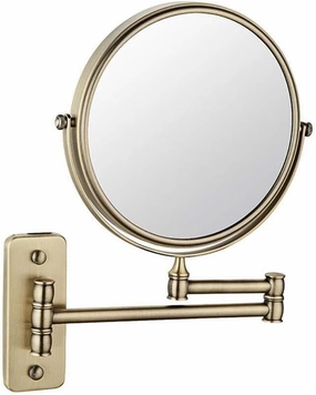 IumLeap 8-Inch Wall Mounted Makeup Mirror, Two-Sided Swivel Mirror with 7X Magnification, 360-Degree Rotation, 6.9-Inch Extension(5X)