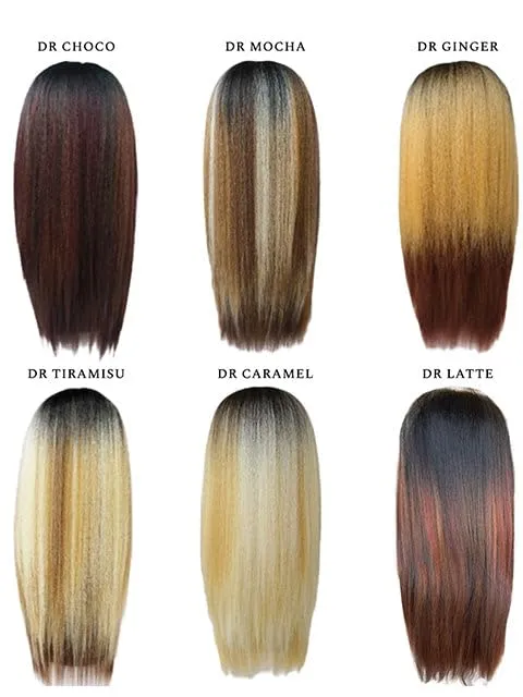 Janet Collection melt VEIL BANG HD 360 HUMAN HAIR BLEND PRIME UNIMIX Hand-Tied 13X6 Frontal with HD 360 Glueless Transparent Lace BATA Wig (COLOR #DR GINGER)