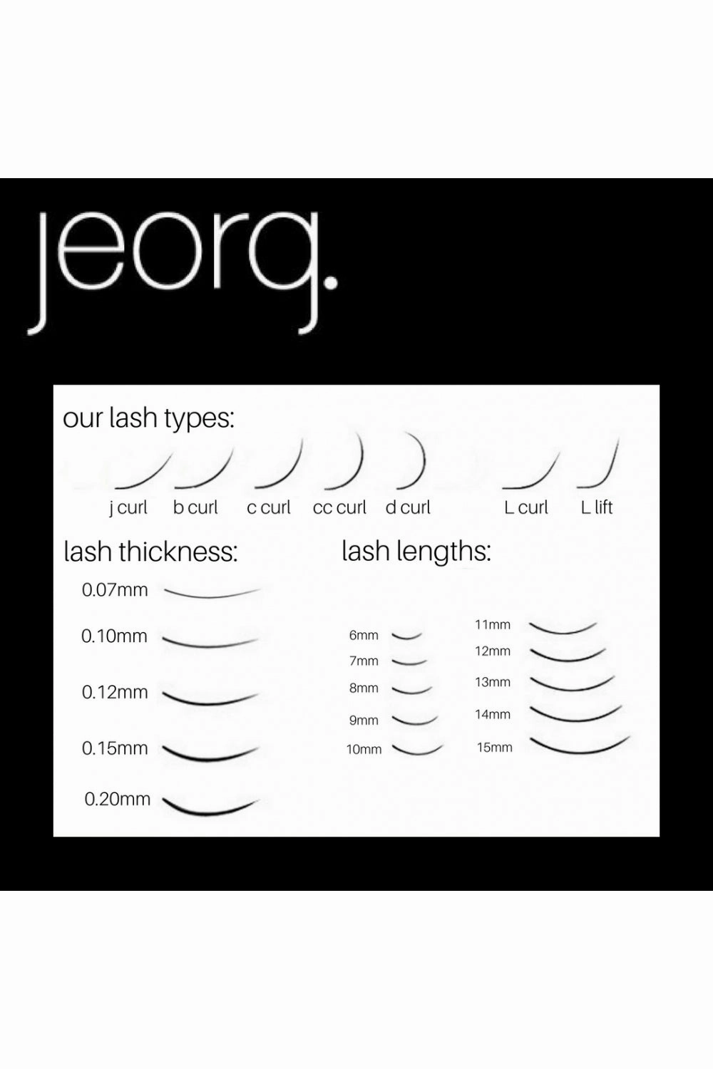 Jeorg. Ellipse Lash Mixed Tray J Curl 9-14mm - Black Friday Special!