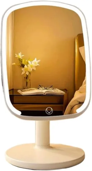 JSEIAJB LED Illuminated Makeup Mirrors Desktop Student Makeup Mirrors Desktop Fill Light Mirrors Portable Beauty Mirrors