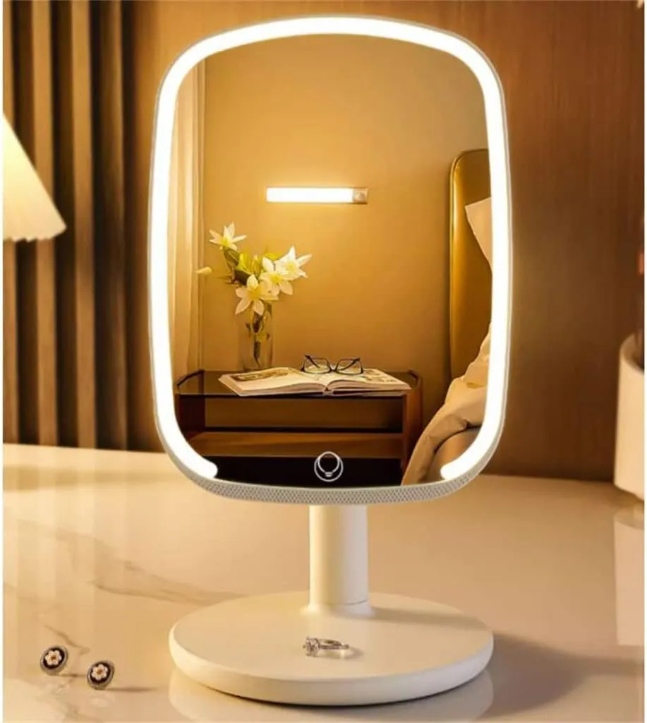 JSEIAJB LED Illuminated Makeup Mirrors Desktop Student Makeup Mirrors Desktop Fill Light Mirrors Portable Beauty Mirrors