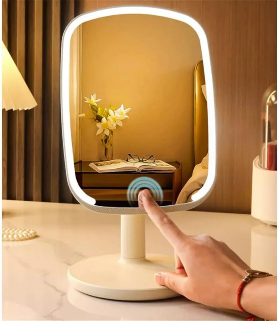 JSEIAJB LED Illuminated Makeup Mirrors Desktop Student Makeup Mirrors Desktop Fill Light Mirrors Portable Beauty Mirrors