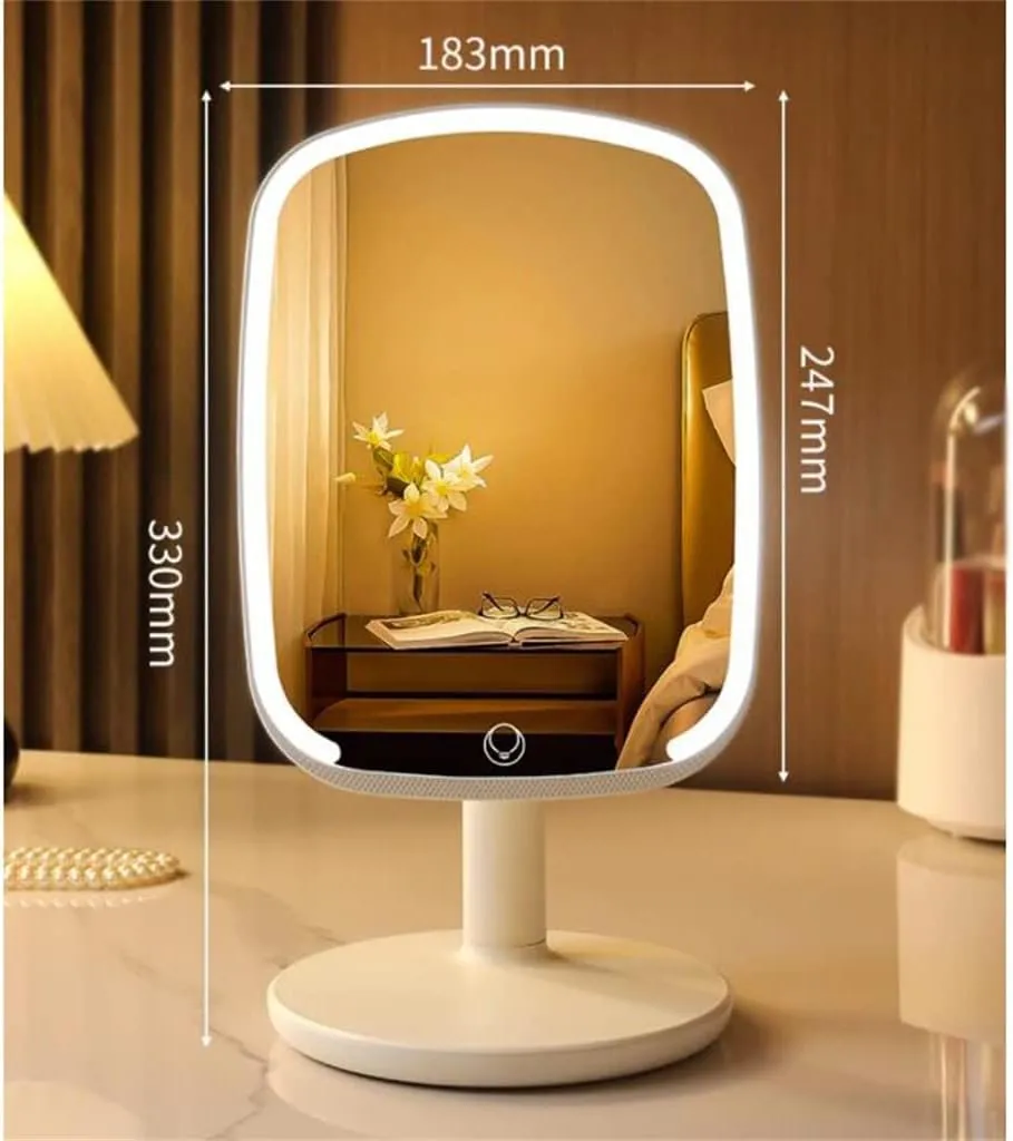 JSEIAJB LED Illuminated Makeup Mirrors Desktop Student Makeup Mirrors Desktop Fill Light Mirrors Portable Beauty Mirrors