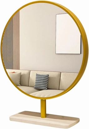 JSEIAJB Makeup Mirrors Desktop High Definition Bedroom Dressing Table Household Large Rotatable Makeup Mirrors(45 * 50cm)