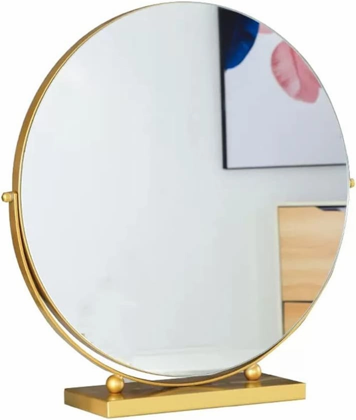 JSEIAJB Makeup Mirrors Desktop Large Dressing Table Mirrors Household Dormitory Bedroom Beauty Mirrors(50cm)