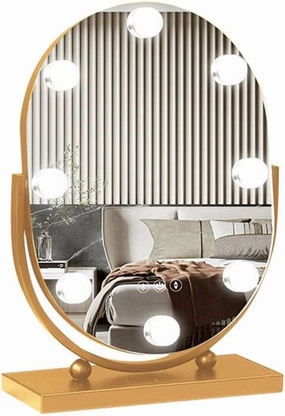 JSEIAJB Online Celebrity Mirrors Makeup Mirrors Desktop LED Light Desktop Intelligent Bedroom Home Dressing Table Beauty Mirrors(D)