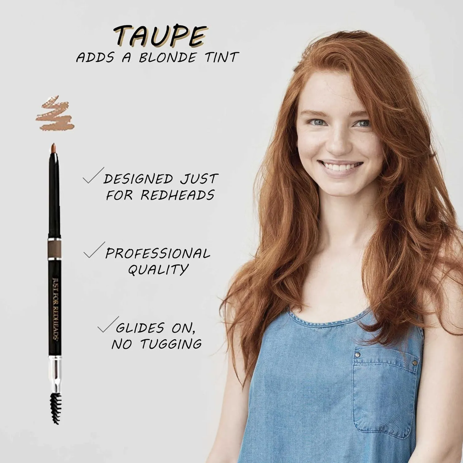 Just for Redheads Water-Proof Retractable Brow Liner - Taupe