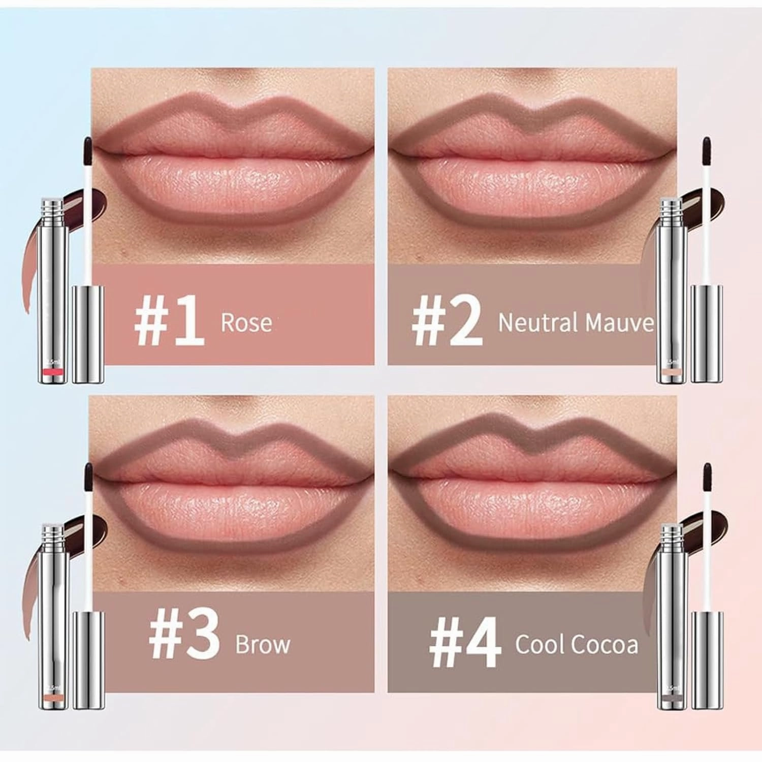 Kassaria Lip Stain, LipStain Long Lasting Waterproof, Transfer Proof, Peel off LipStain Long Lasting (03# Brow)