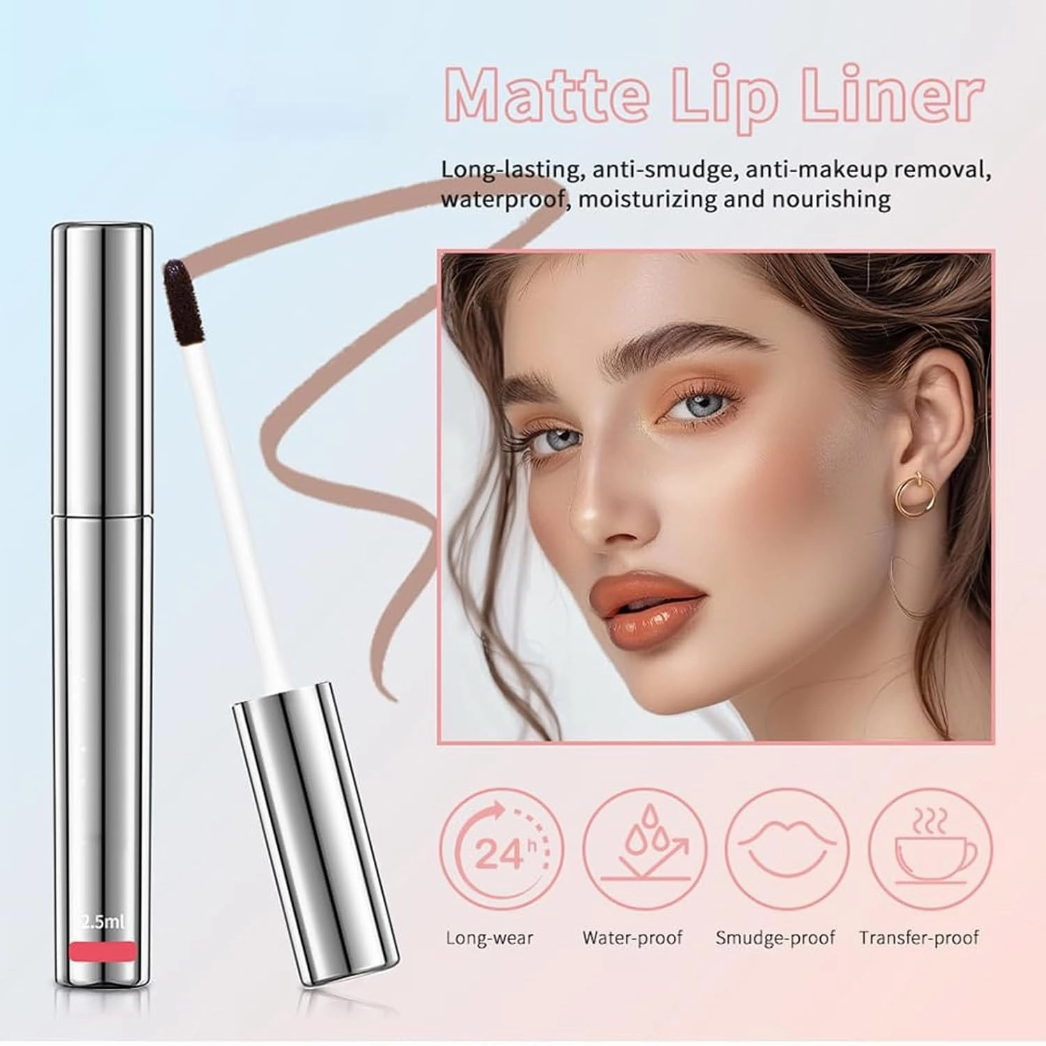Kassaria Lip Stain, LipStain Long Lasting Waterproof, Transfer Proof, Peel off LipStain Long Lasting (03# Brow)