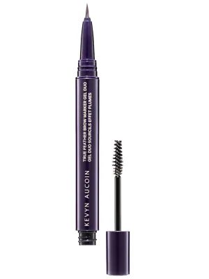 Kevyn Aucoin True Feather Brow Marker Gel Duo: Dual-ended. Shapes, defines   sets brows for full, natural finish. Precise makeup brush tip. Invisible gel formula creates flexible hold.