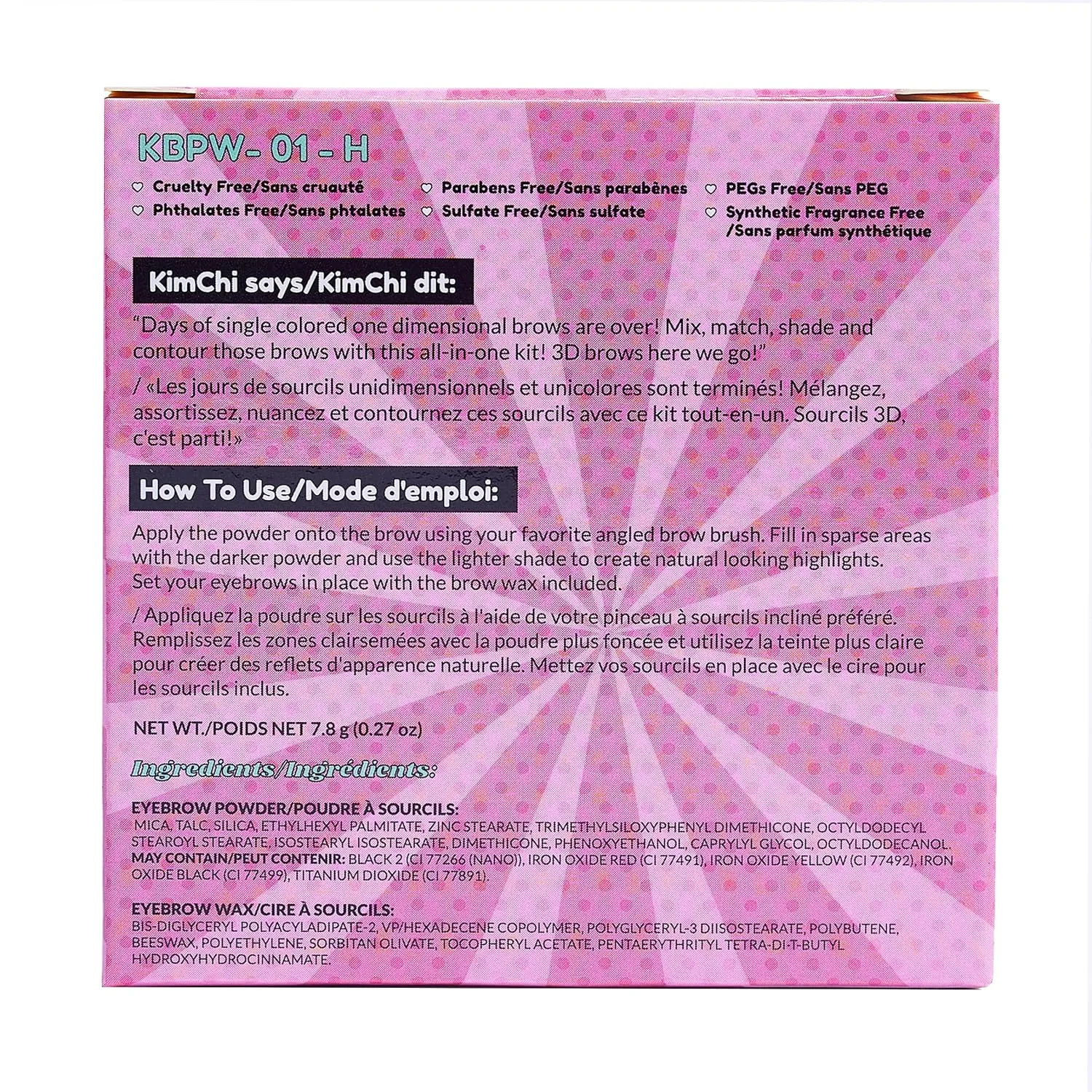KimChi Chic Kimbrowly Eyebrow Powder Duo with Brow Wax - Natural Looking Brows, 3D Effect, Cruelty Free, Light H 0.27oz