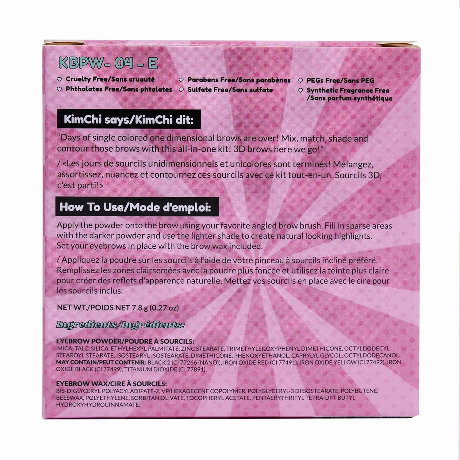KimChi Chic Kimbrowly Eyebrow Powder Duo with Brow Wax - Natural Looking Brows, 3D Effect, Cruelty Free, Deep Tones E 0.27oz