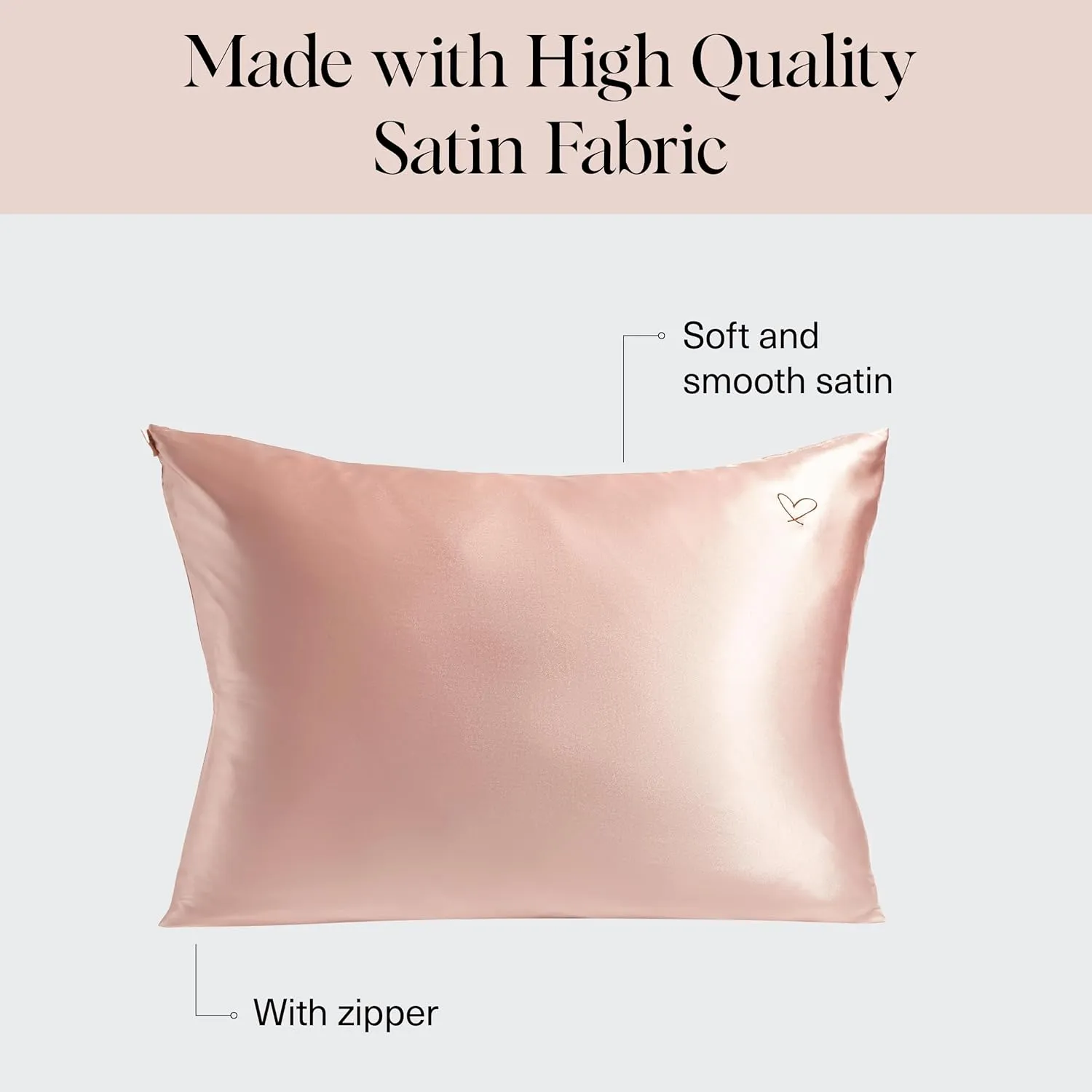 Kitsch Night time Renewal 3PC Sleep Set - Satin Pillowcase with Zipper for Hair & Skin - Softer Than Silk, Queen/Standard Size with Satin Pillow Scrunchie No-Damage Hair Tie and Satin Pillow Eye Mask