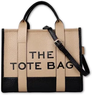 Large The Tote Bag for Women PU Leather Shoulder Crossbody Handheld Bag Zipper Purse Office School Travel Essentials